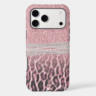 Moda Girly Pink Leopard Purpurina de impresión ani