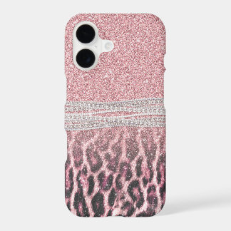 Moda Girly Pink Leopard Purpurina de impresión ani