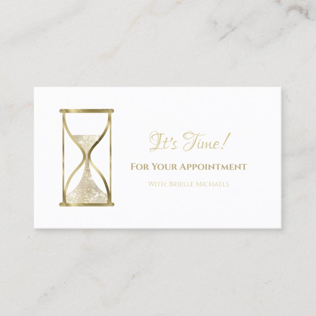 Moda Gold Glitz Hourglass Salón de belleza Cita (Anverso)