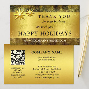 Moda Gold Gracias Tarjeta de Negocios Navidades QR