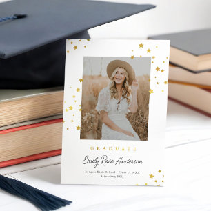 Moda Gold Stars Whats Invitación de Graduación de 