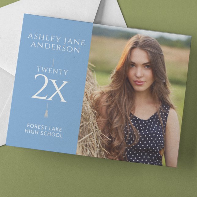 Moda Graduación Invitación de foto azul pálido (Subido por el creador)