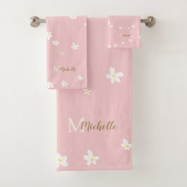 Moda Granja rosa Daisies Dulce Monograma Girly