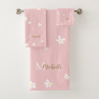 Moda Granja rosa Daisies Dulce Monograma Girly