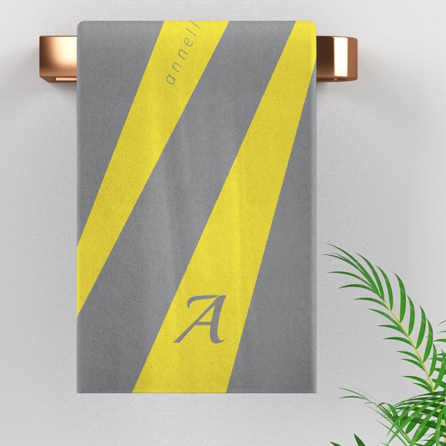 Moda gris amarillo moderno elegante negrita monogr (Subido por el creador)