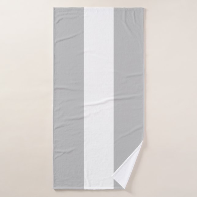 Moda Gris claro Forma de barco blanco Bandas náuti (Toalla de baño)