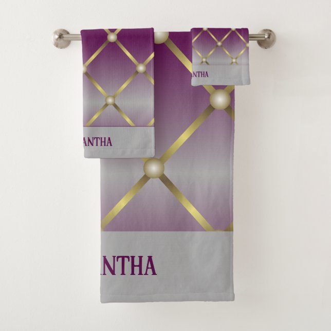 Moda Gris Púrpura Y Geométrica De Malla De Oro (In situ)