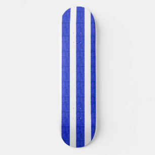 Moda Guay Blue Geometric Stripes Skateboard