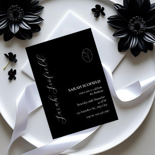 Moda Guión negro 30.ª invitación de cumpleaños