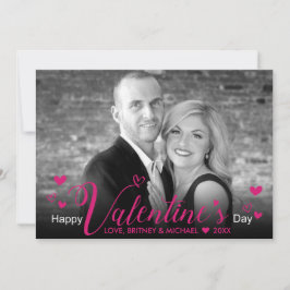 Moda Guión rosa Corazones blanco negro moderno fot