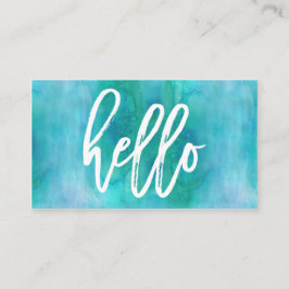 Moda Hello Aqua Watercolor | Tarjeta de visita