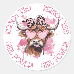 Moda Hereford Girly Cow Galentines Day Pegatina