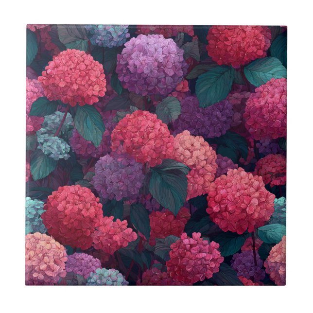 Moda Hidrangeas Baldosas De Cerámica Para Decoraci (Frente)