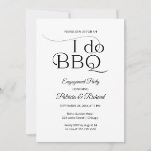 Moda I DO BBQ Engagement Party Invitación