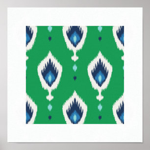 moda impresión tribal de diseño de ikat verde azul