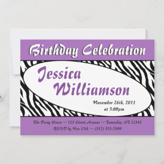 Moda Imprimir cebra Oval Invitaciones a cumpleaños