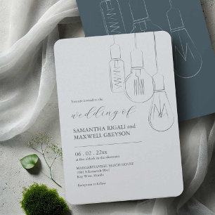 Moda industrial Invitaciones a bodas de bulbo de E