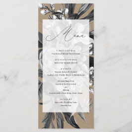 Moda industrial Rústico Kraft Boda floral Menú