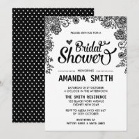 Moda Invitación a ducha de novia de encaje blanco
