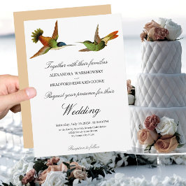 Moda Invitación a la boda de Hummingbird Bush Rosa