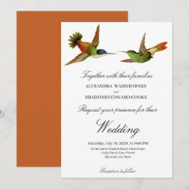 Moda Invitación a la boda de Hummingbird Terracott