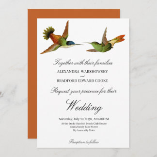 Moda Invitación a la boda de Hummingbird Terracott