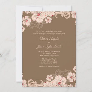 Moda invitación a la boda de una flor de hibisco m