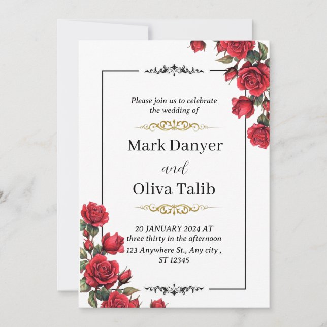 Moda Invitación a la boda moderna (Anverso)