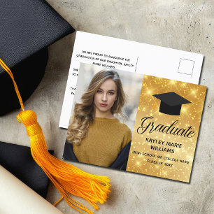 Moda Invitación de foto de graduación de espárrago