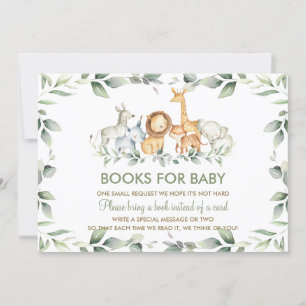 Moda Jungle Animals Greenery Books para la tarjeta