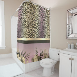 Moda Lavender Gold Safari Cortina de Ducha