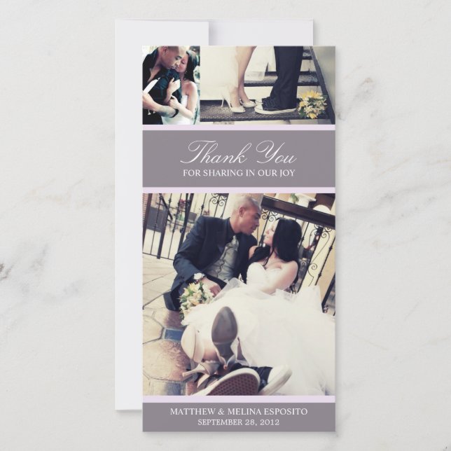 MODA LILAC GRATITUDE | BODA GRACIAS TARJETA (Anverso)