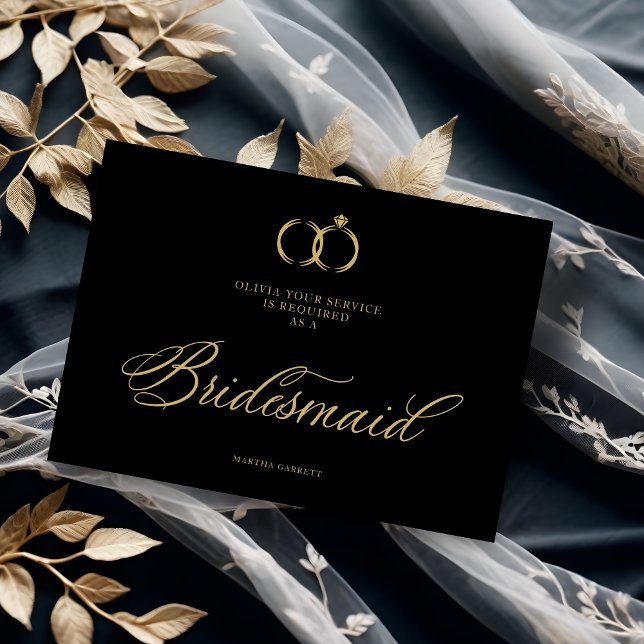 Moda Lujo Boda Mínimo Anillos Bridesmaid (Minimalist Wedding Rings Bridesmaid Luxury Wedding Proposal Card. )
