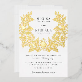 Moda Magnolia Wreath Wedding Invitación Relieve me