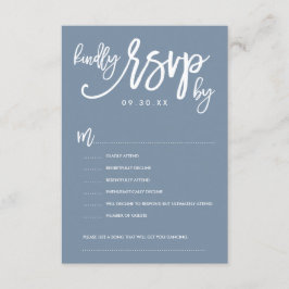 Moda Mano Letter Wedding RSVP Dusty Blue