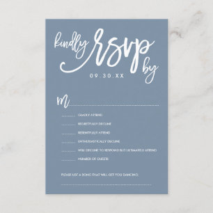 Moda Mano Letter Wedding RSVP Dusty Blue
