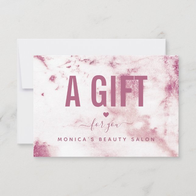 Moda Mármol rosa Elegante Salón De Belleza Glam Mo (Anverso)