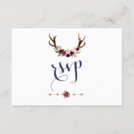 Moda Marsala Floral Antlers Marina Boda Azul RSVP