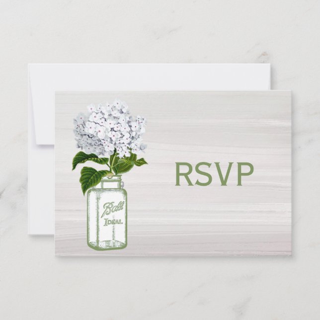 Moda Mason Jar & White Hydrangea RSVP (Anverso)