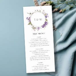 Moda Meadow Lilac Floral Wreath Boda Tarjeta de me