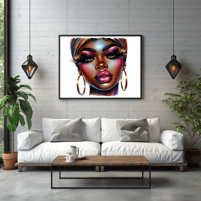 Moda Melanin de arte de la moda de la reina africa (Afro Queen Fashion Art Melanin Magic Poster)