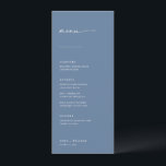 Moda   Menú Boda de guiones moderno sencillo | Azu<br><div class="desc">Los menús, sencillos y modernos, son el complemento perfecto para los ambientes de la recepción. El encabezado del guión manuscrito combinado con las fuentes serif y sans-serif da a estos menús un aspecto clásico y limpio. Personalice los menús con los elementos del menú boda y el nombre de la pareja...</div>