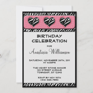 Moda Mi invitación de cumpleaños rosa para la impr
