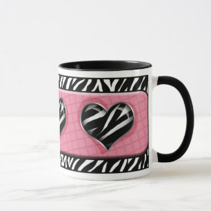 Moda mi taza del estampado de zebra del rosa del