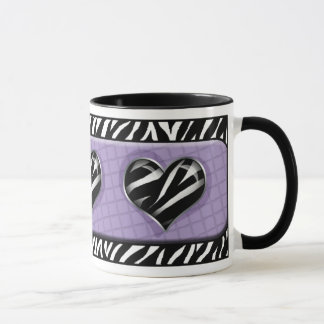 Moda mi taza púrpura del estampado de zebra del