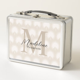 Moda minimalista Beige Anahaw Leaf Script Monogram