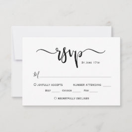 Moda minimalista caligrafía Script Wedding RSVP