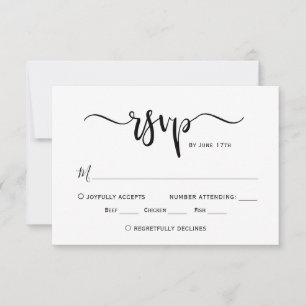 Moda minimalista caligrafía Script Wedding RSVP