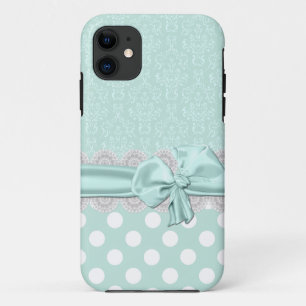 Moda Mint Green Damask iPhone 5 Funda