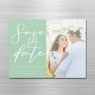 Moda Mint Green Photo Save the Date Magnet Card